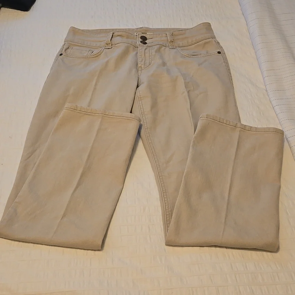 CABI LouLou Style#406 Straight Leg Mid Rise Denim Pants Sz 8 in Cafe Au Lait Y2K - Picture 2 of 13